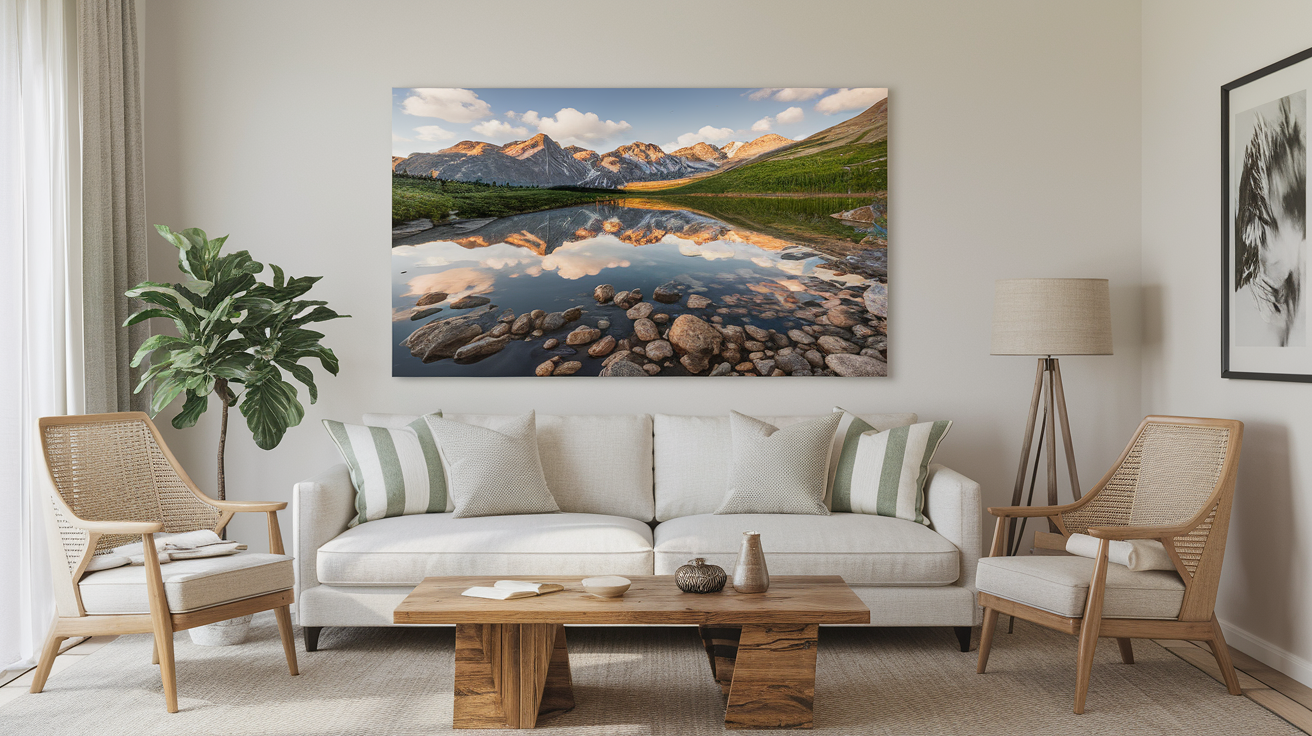 Evin duvarında asılı duran kanvas tablo örneği