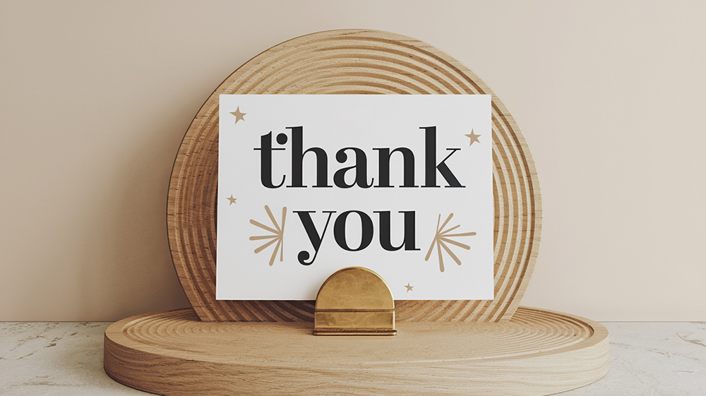 Teşekkür Kartı Örneği
